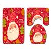 Christmas Shower Curtain Toilet Four-Piece Floor Mat Bathroom Absorbent Non-Slip Door Mat Carpet Bathroom Absorbent Foot Mat
