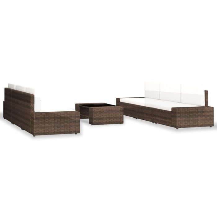 VidaXL Garden Furniture Set 7 Pcs Woven Resin Brown