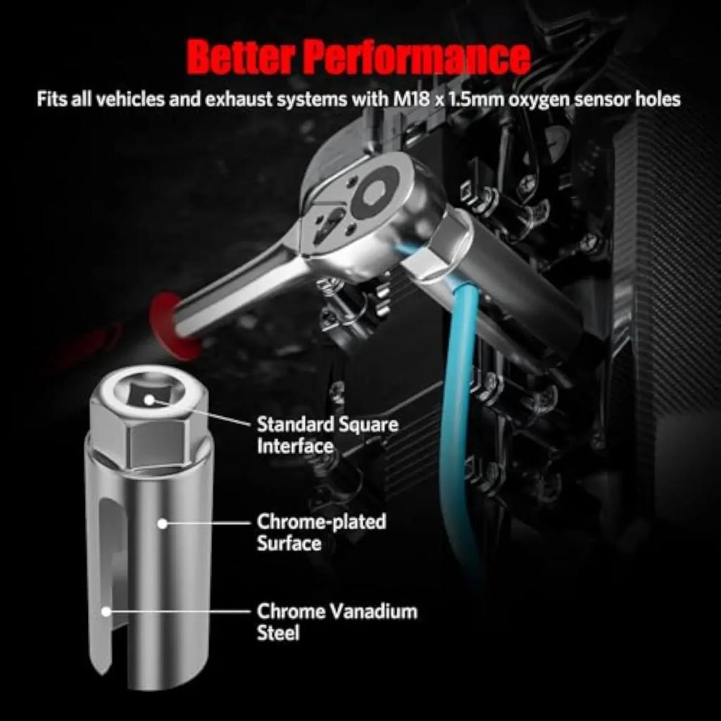 NarzrIe M12 M18 Auto Lambdasonden-Steckschlüssel Steckschlüssel Demontage Montage Offset 22mm Lambdasonden-Vakuum-Sensor-Steckschlüssel-Satz 5 STK