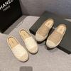 Baotou One Foot Flat Shoes Edema Third Trimester French Half Slippers Women Summer Wear Fisherman Shoes Small Fragrant Sandals