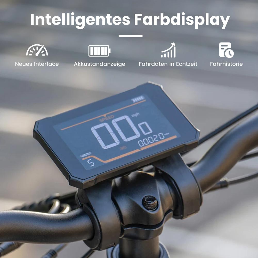 Electric Bicycle Kingbll Literide 500W Motor 20" Fat Tire City Foldable E-Bike 48V 13.5Ah Dual Disc Brakes 7 Speed Max Load 150Kg