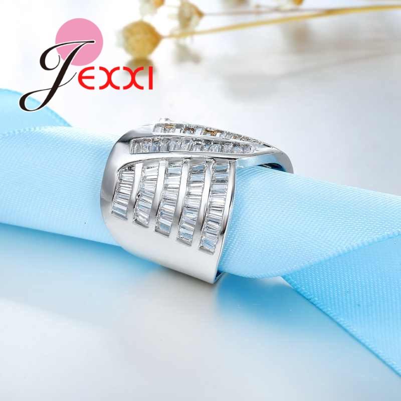 Hot Cubic Zircon Party Ring For Women Fashion 925 Sterling Silver Wedding Rings Jewelry Anillos Bague Femme Accessory