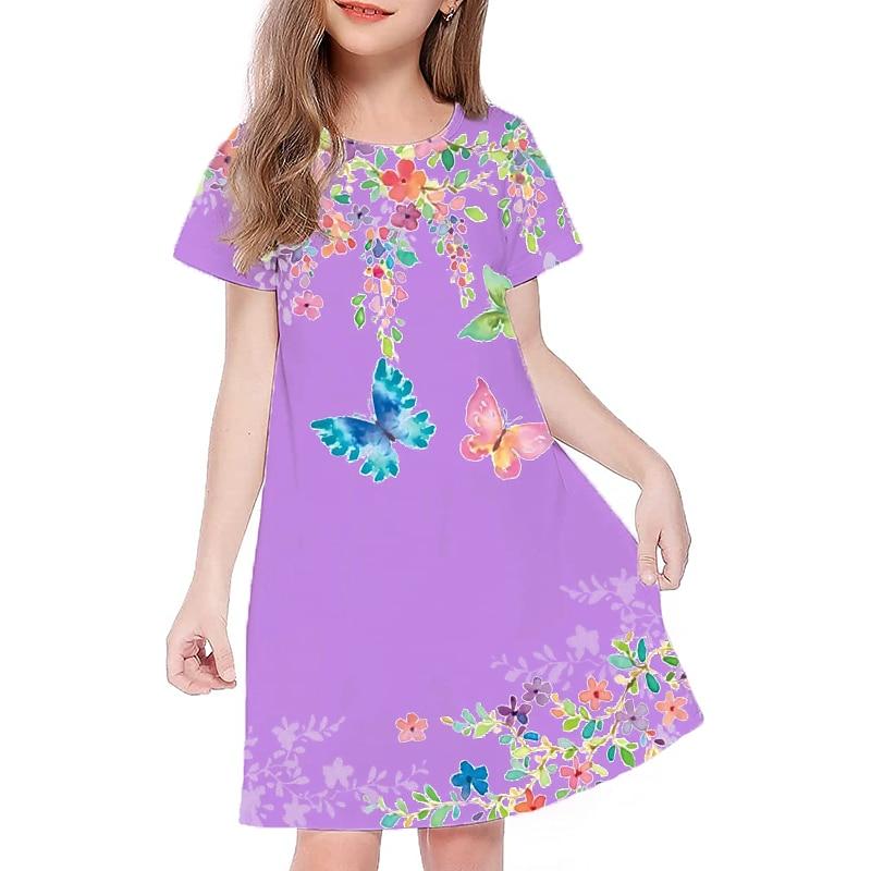 Children's Fashion Summer Casual Dresses Girls Party Dress Summer Kids Princess Beach Outfit Casual Nightgown