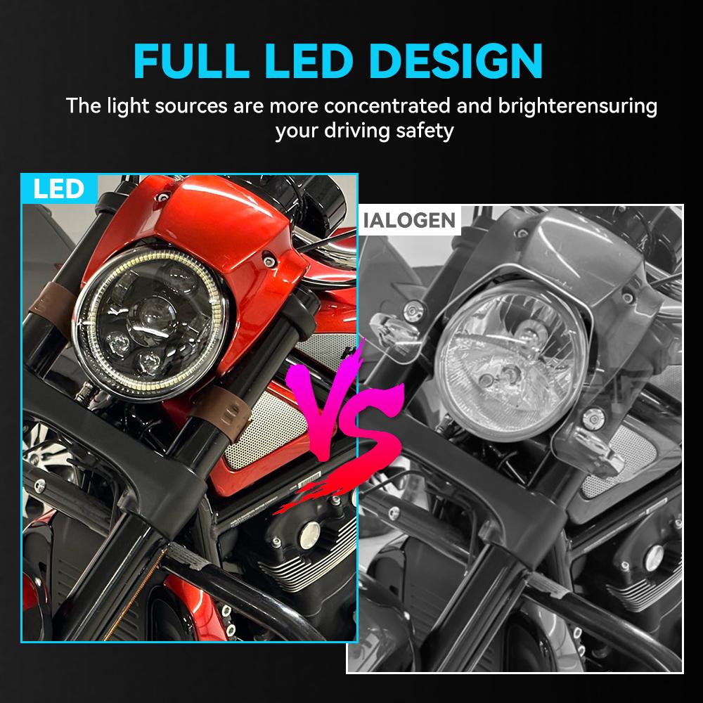 For V Rod VRSCF VRSC VRSCR 2002-2017 60W Vrod LED Front Headlight HI/Low Beam Motorcycle Headlamp