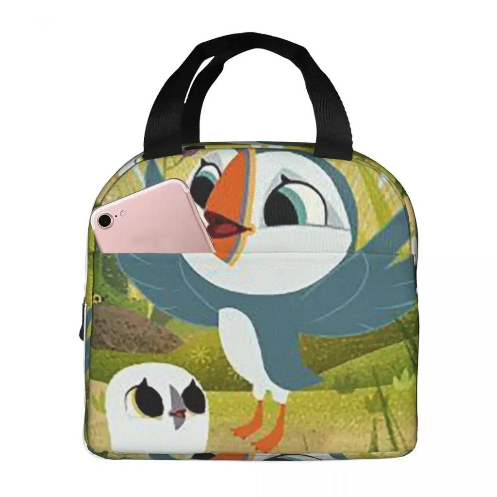 Puffin Rock und neue Freunde Isolierte Lunchtasche für Damen Kinder Tragbare Lebensmittelboxen Thermische Lunchbox Tragetasche