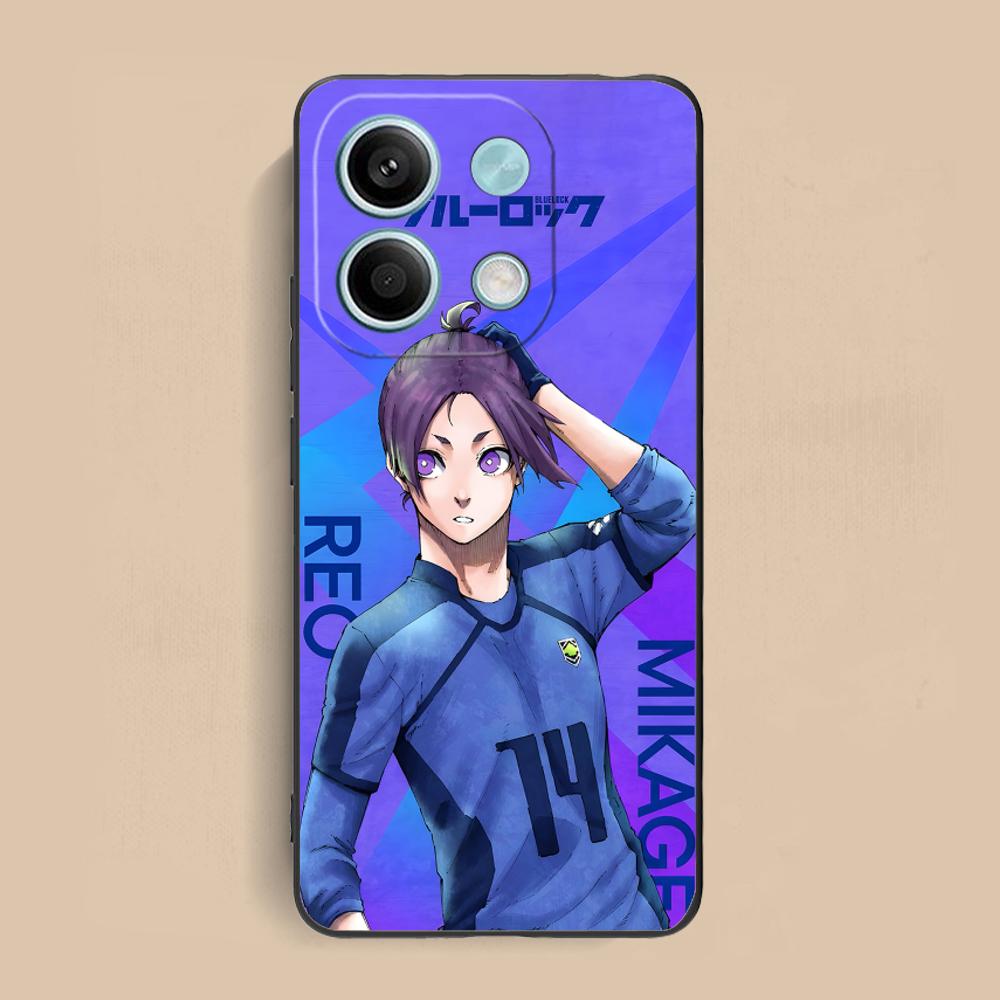 

Blue Lock Reo Mikage Matte TPU Mobile Phone Case for Xiaomi Redmi Note 14 13 12 11 S Pro Plus 4G 5G Colorful Printing Cover Redmi Note 11S 4G