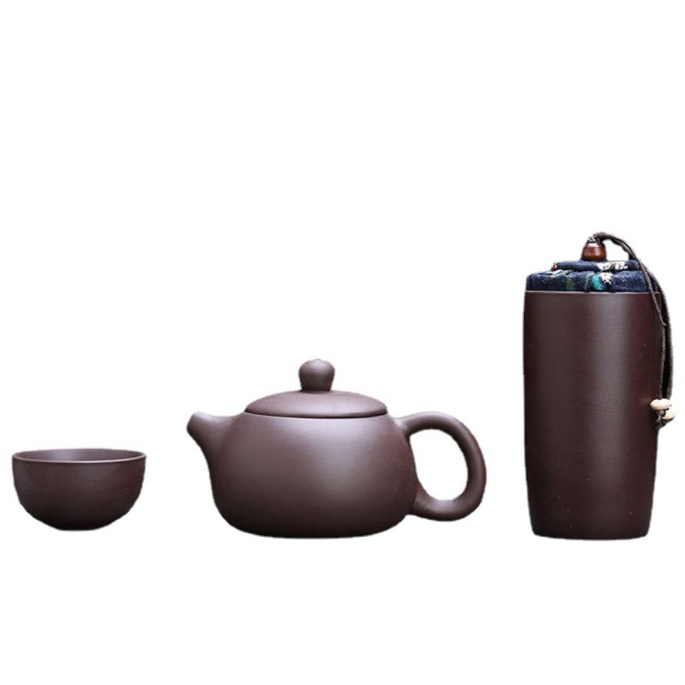 Teaware Travel Tea Set Purple Clay Chinese Tea Pot and Cup Set  For Outdoor Camping