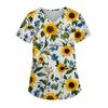 Women's Printed Uniform Work Uniform V-Neck Pocket Protective Work Uniform