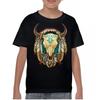 Steer Skull Dreamcatcher Youth Kids Boys T-Shirt Native American Indigenous Culture Kids
