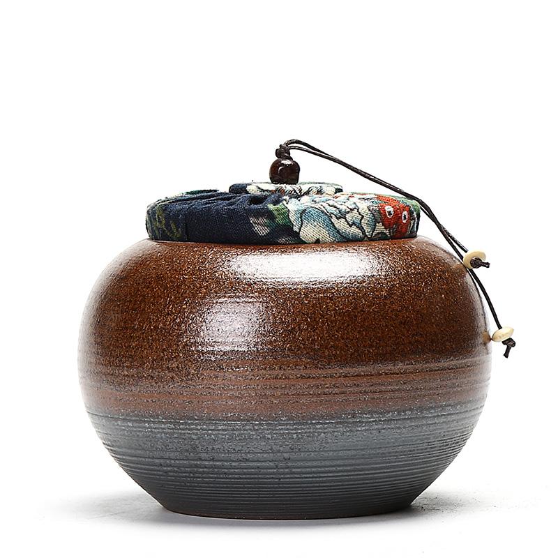 Recipiente de Té de Cerámica Retro Alfarería Nuez Grano Tarro Hermético Contenedor de Especias para el Hogar Tarros a Prueba de Humedad Suministros de Cocina Accesorios