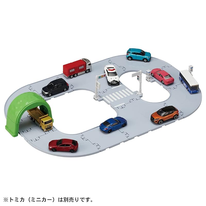 TAKARA TOMY "Tomica Tomica Town Easy-to-Assemble! Basic Road Set" Miniature Car Toy for Ages 3 and Up, Meets Toy Safety Standards, ST Mark Certified