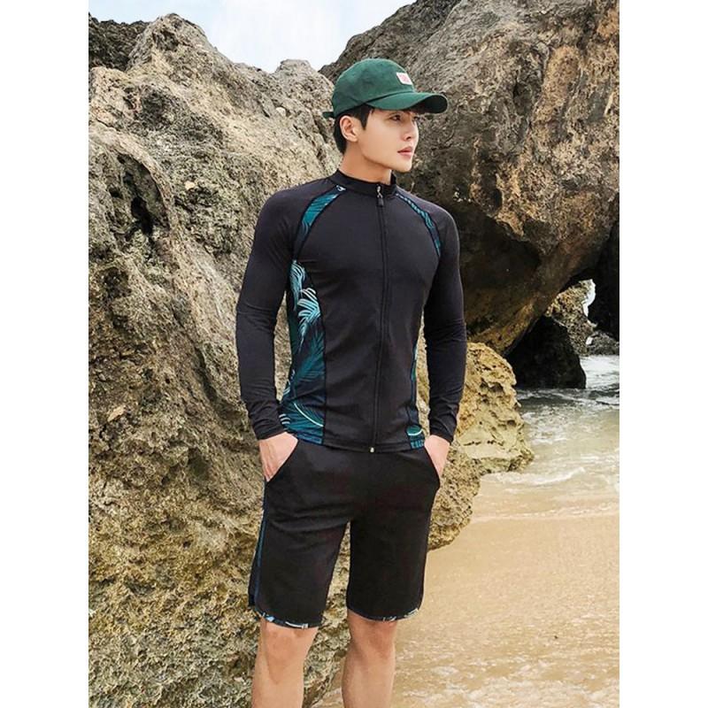 Unisex Long Sleeve Pants Snorkeling Suit Set With Zipper UV Protection Rash Guard Water Sports