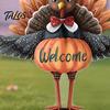 Fall Festival Garden Ornaments Thanksgiving Turkey Stake, Wizard Hat with Pumpkin Lawn Ornament, Outdoor Decorations for Waterproof Acrylic