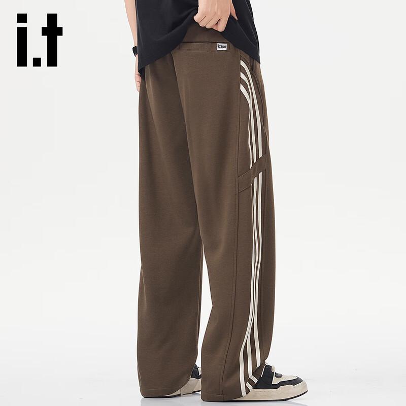 izzue it Men's American Style Striped Straight Leg Sweatpants