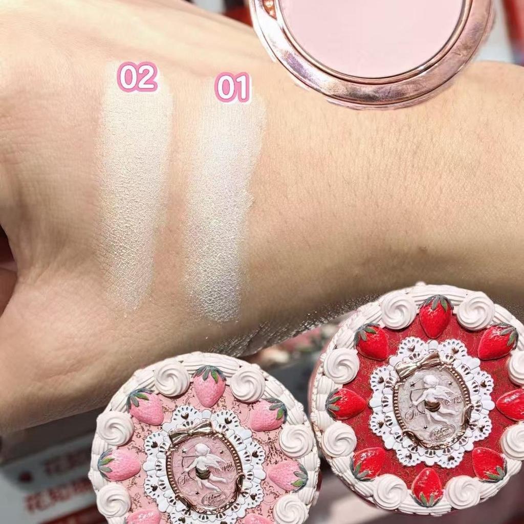 Flower knows Strawberry Cupid series Pressed Powder Matte Soft Focus Oil Control Holding Powder