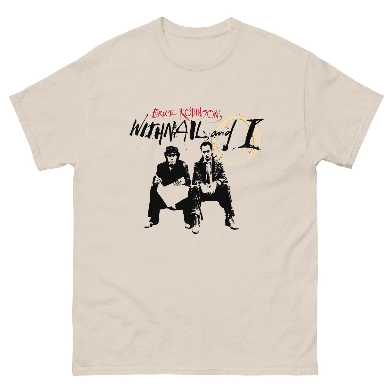WITHNAIL AND I Художественный Графический Бежевый Футболка Унисекс Классическая футболка S
