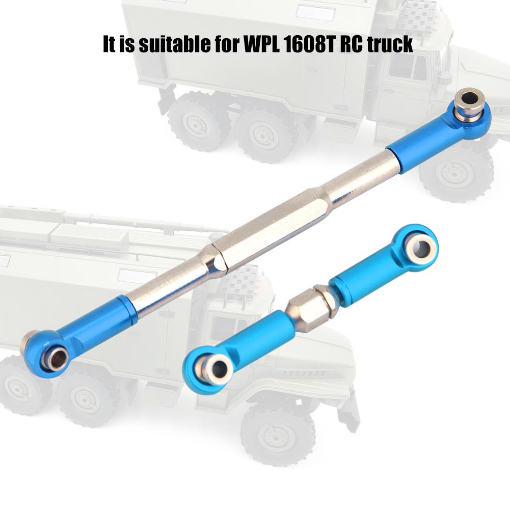 CNC Machining Aluminium Alloy Steering Linkage Rod Set for WPL 1608T RC Truck (Blue)