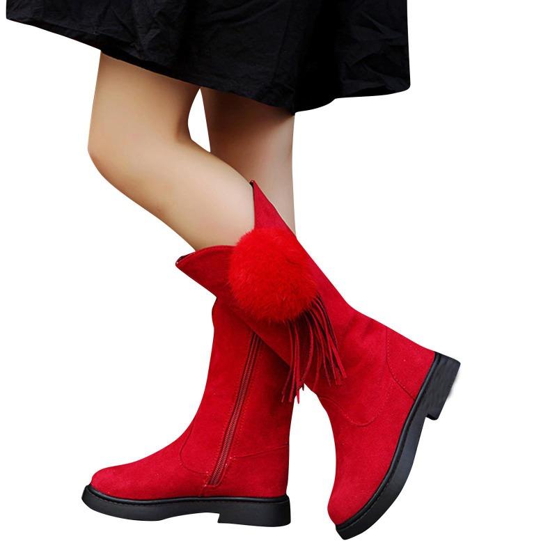 Toddler Infant Kids Baby Princess Velvet  Knot Shoes Fashion Leather Boots Shoes