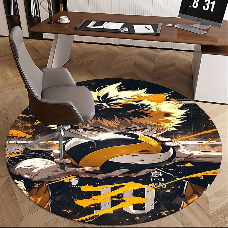 1pc Bakugo Katsuki 10 Round Carpet - Anime Design Chair Mat for Office, Home Decor