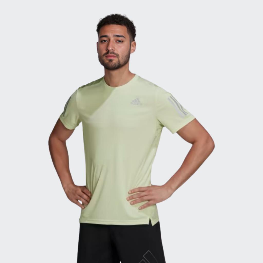 adidas Solidne Logo Załoga Szyja Sportowy T-shirt Męskie Topy Zielony HB7441