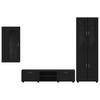 FLORIN 3 Piece TV Cabinet Set with Drawers Black Wood Based Material