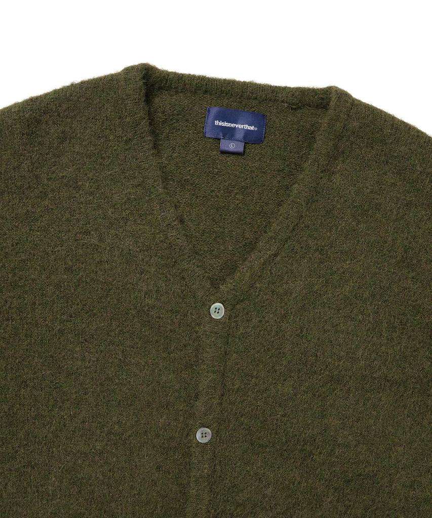 Thisisneverthat Hairy Knit Cardigan Olive Green