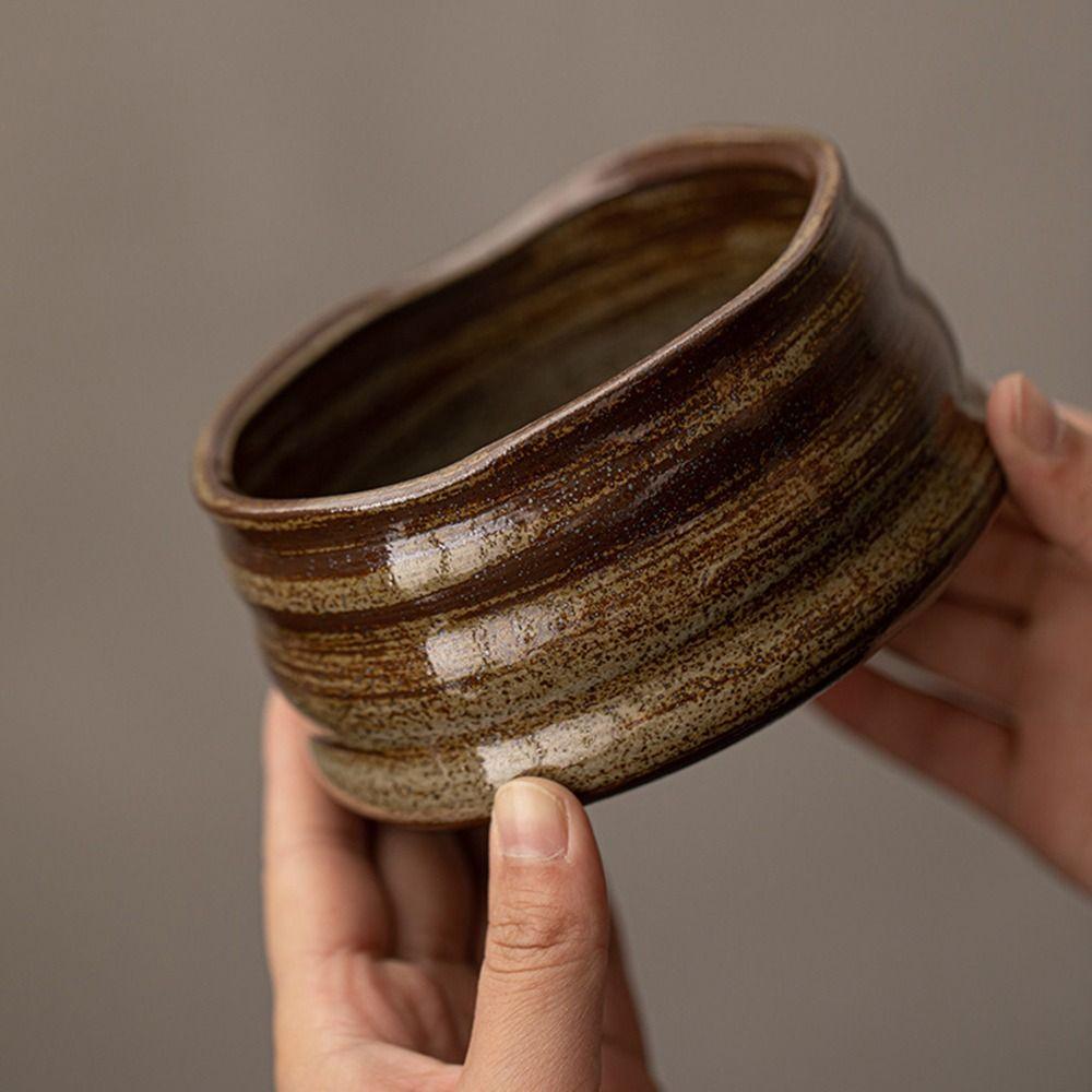 Smooth Matcha Bowl Ceramic Tea Salad Soup Bowl Traditional Tea-Making Tool  for Tea Set Accessories