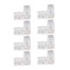 8Pcs 2 Pin 5mm COB LED Strip Light Connectors L Shaped Transparent Gapless Connectors Solderless