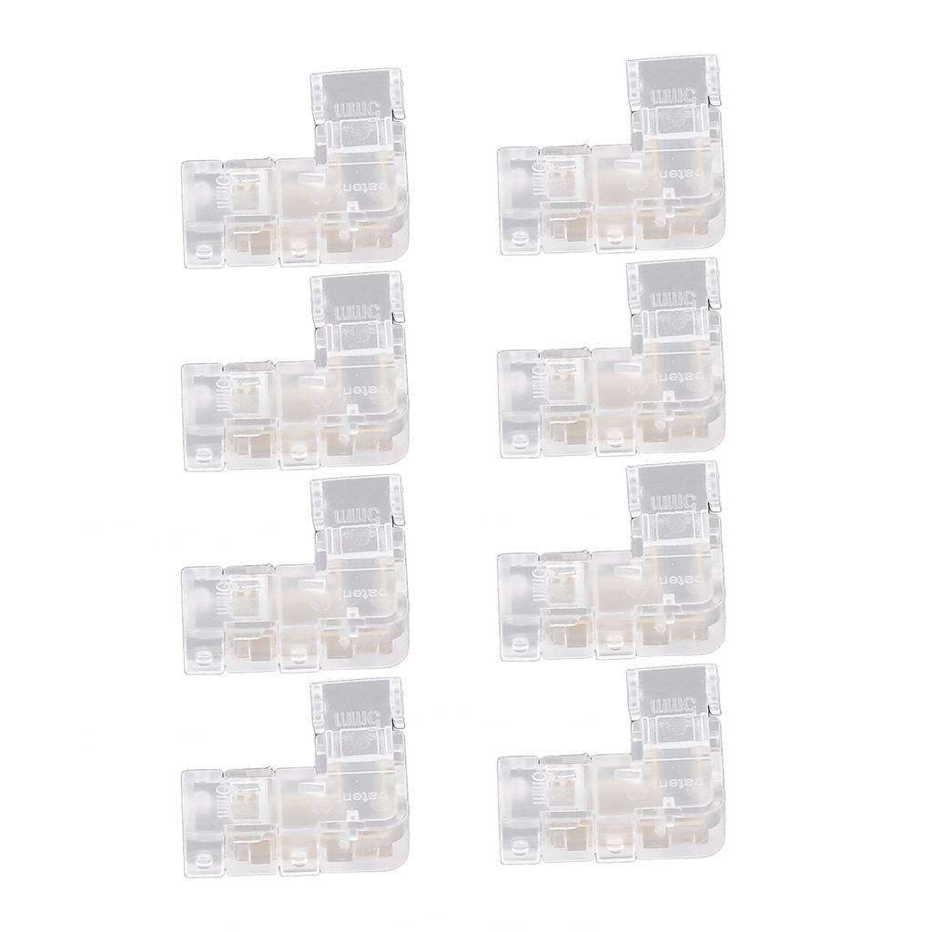 8Pcs 2 Pin 5mm COB LED Strip Light Connectors L Shaped Transparent Gapless Connectors Solderless