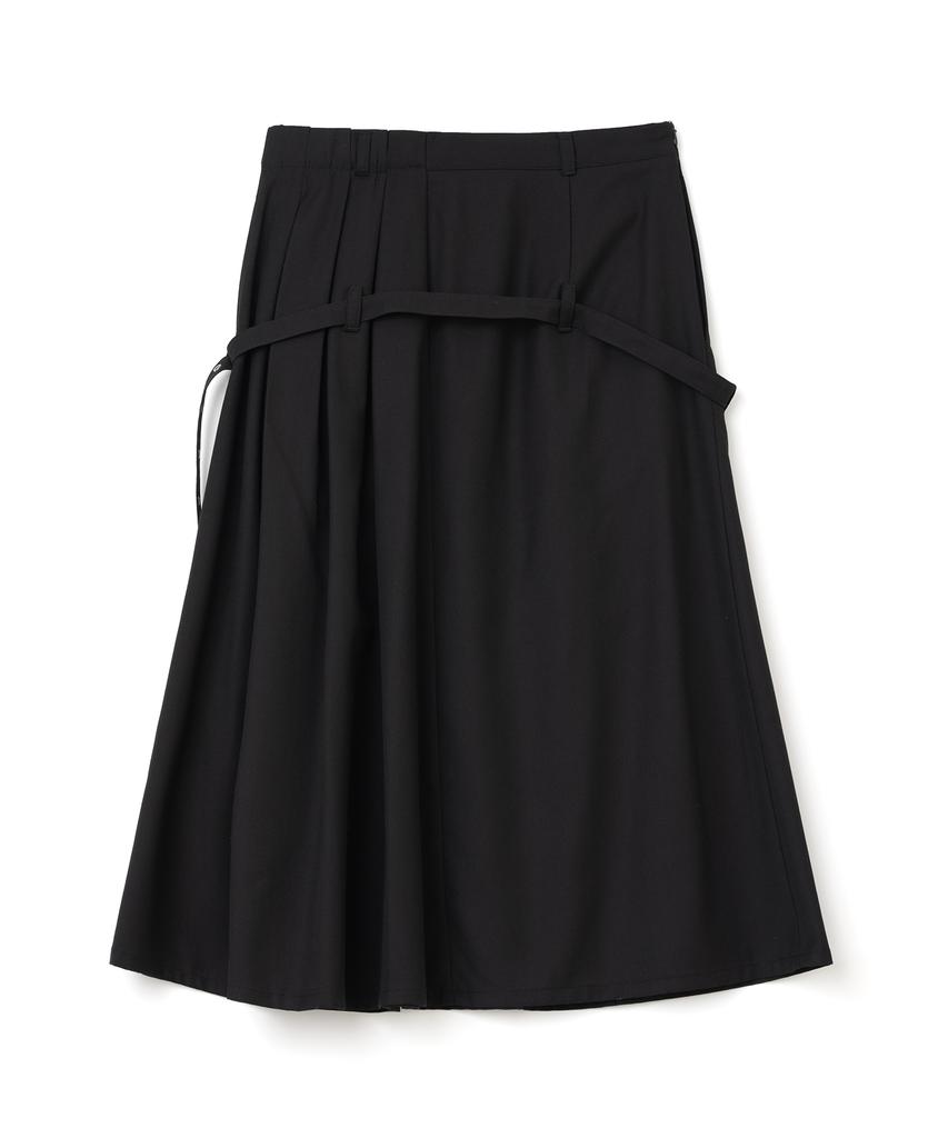 Milo Woman Belt Pocket Midi Skirt [Black]