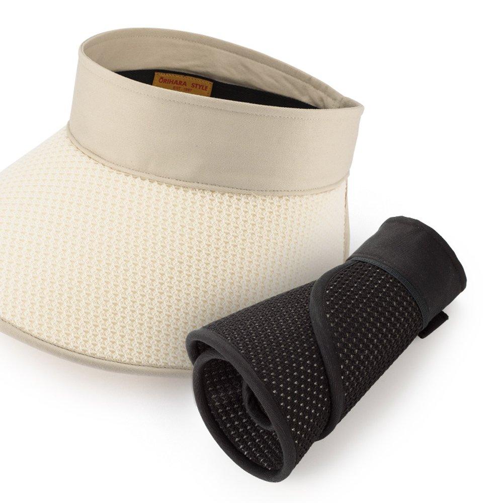 ORIHARA STYLE Foldable Lightweight UV Sun Visor Sun Visor Hat Wide Brim Model (Foldable UV) RA-OR-H010 (Off White)