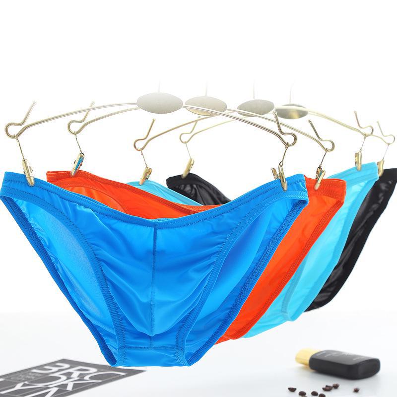 Men's Sexy Transparent Nylon Ice Silk Low Waist Briefs