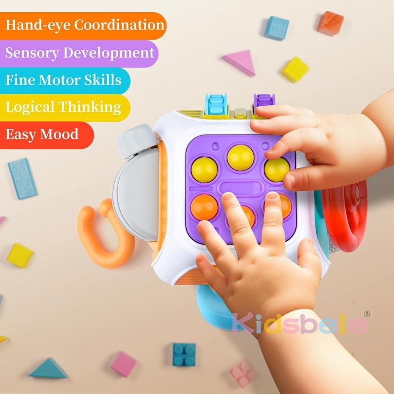 Busy Cube Tactile Toddler Toys Activities Baby Plaything 0-3 Year Old Airplane Plane Car Travel Activities Early Education Fidgeting Present