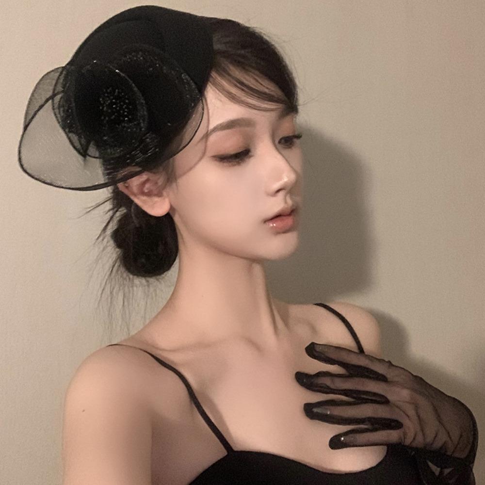 Sweet Feathers Fascinator Hat Flower Funeral Headdress Fashion Veil Hat Headwear Lady/Bride