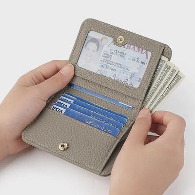 2024 Damski portfel ze skóry bydlęcej - mały, przenośny, blokujący RFID, z wieloma przegródkami na karty i portmonetką na monety
