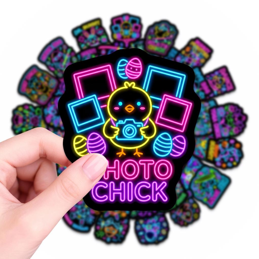 50/100 Pezzi Adesivi Animali Cartoon Neon Fai da te per Scrapbook Valigia Quaderno Ricompensa Giochi Decalcomanie Spesse Impermeabili Rimovibili
