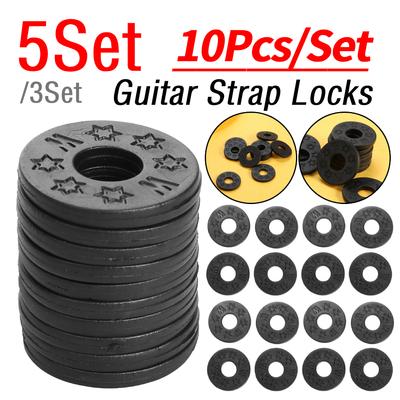 3/5Set 10Stk/Set Gummi Gitarrengurt-Schlösser Blöcke für Akustik-E-Gitarre Bass Leichtgewicht Musik-Elemente Gitarrenzubehör