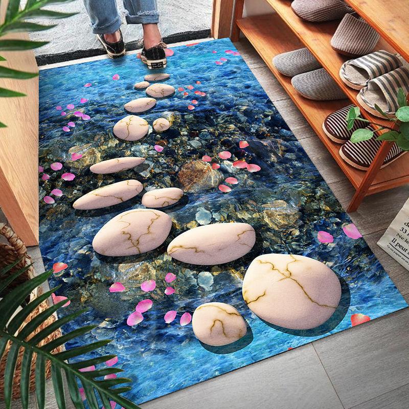 3D Entrance Floor Mat Entrance Door Mat Bedroom Kitchen Water Absorbent Foot Mat Bathroom Non Slip Mat Foot Mat Household