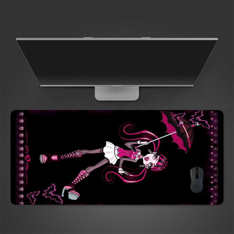 Draculaura black Mouse Pad, Large Gaming Desk Mat, Non-slip XXL Mousepad for Laptop & Tablet, Mini PC Playmat with Stitched Edges