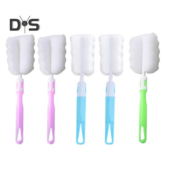 

5 шт. Щетка для бутылок, губка для чистки чашек, съемная длинная ручка, портативная щетка для чистки чашек, стаканов, бутылок с водой разноцветный