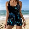 Women's Swimwear Tankini 2 Piece Swimsuit Fluid Marble Pattern Vacation Bathing Suits