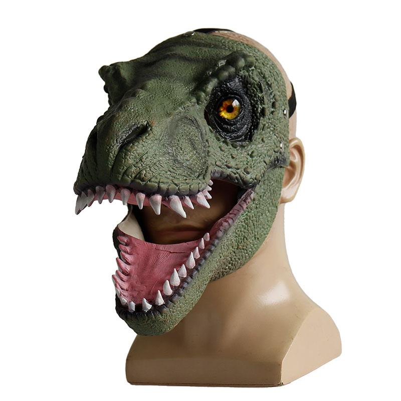 

Dinosaur Latex Mask Tyrannosaurus Rex Halloween Party Cos Prop зелений