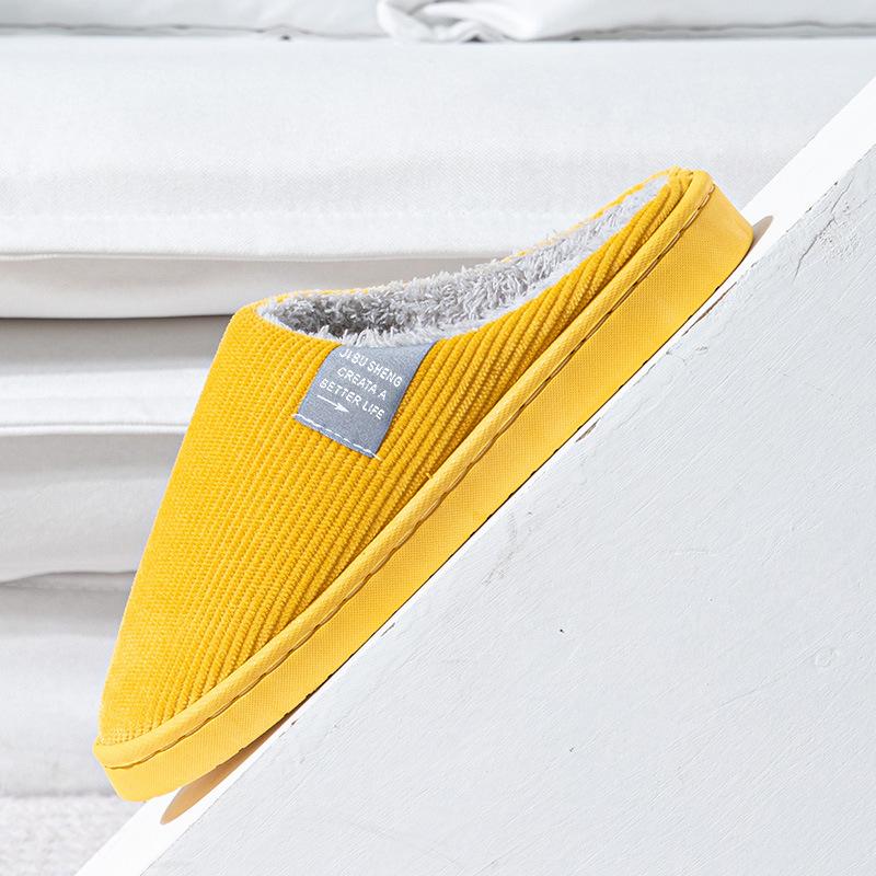 Cotton Slippers Autumn and Winter Couple Home Slippers Indoor Shoes Warm Cotton Shoes Non-slip Plush Cotton Mop Simple