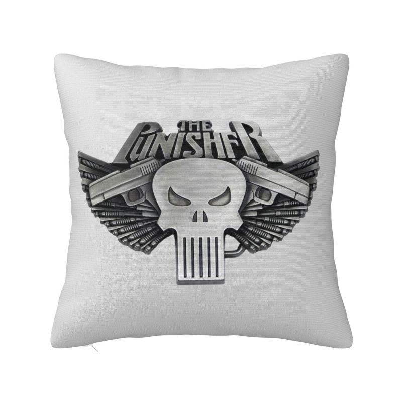 Custom Marvel Super Hero Punisher Skull Cushion Cover 40x40cm Comics Film Velvet Cute Throw Pillow Case for Sofa