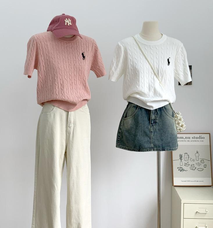 Got Now Dames Vest met Korte Mouwen in Kabelssteek - Zacht, Huidvriendelijk, Ademend Katoen voor Lente/Zomer One Size