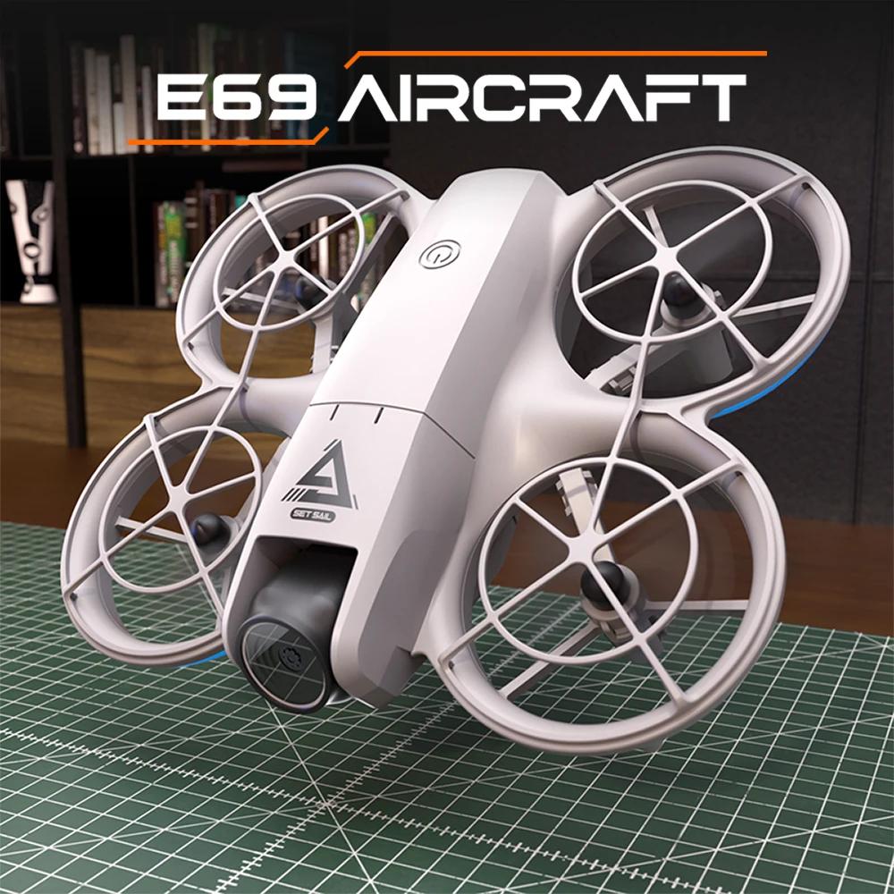 Novo Drone Mini E69 com Fluxo Ótico Câmeras Duplas de Fluxo Ótico 8K com Controle de Tela WIFI 5G Esquiva Inteligente de Obstáculos 360° Quadricóptero sem Escovas