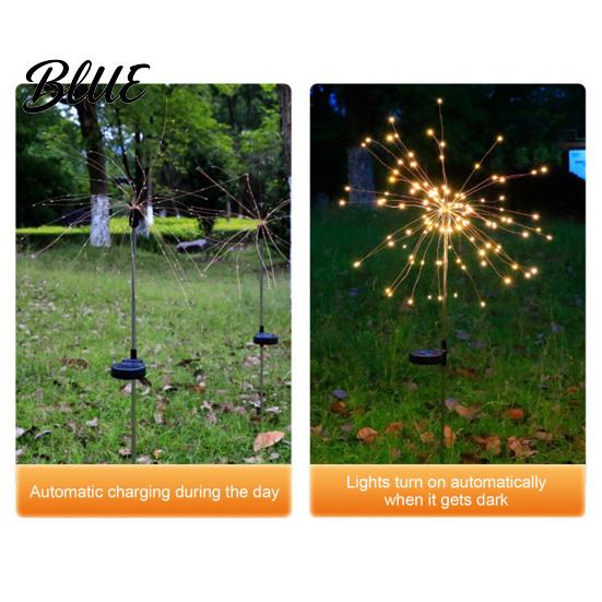 Modern Outdoor Mood Lighting Solar Garden Stake Light 200 LED Dandelion Firework-like Decorative Lights IP65 Waterproof Lamps Landscape with 8 Modes