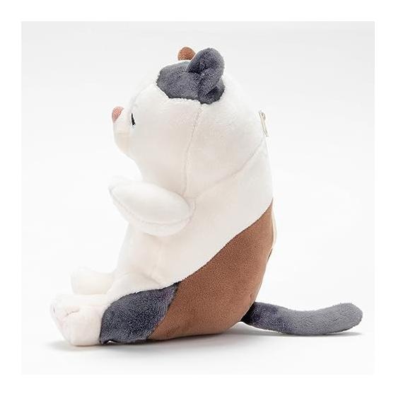 Ribhath Sitting Hug Pillow Premium Nemunemu Animals Mike Cat Yuzu S Size Total Length Approx. 18cm Fluffy and Chewy