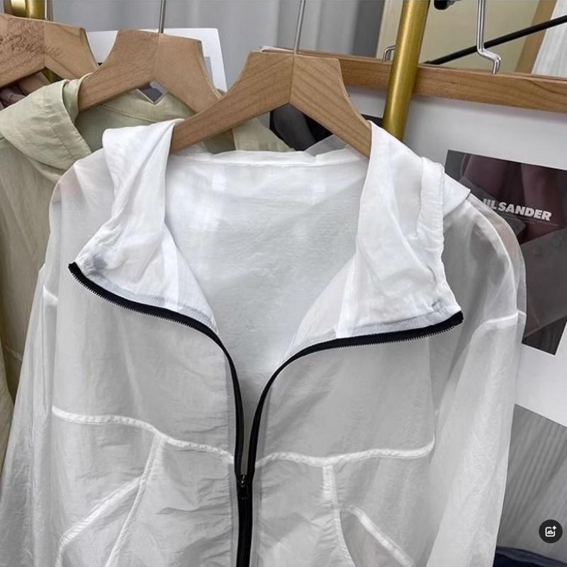 Women's Short Lightweight Loose-Fit Summer Sun Protection Jacket Design Versatile Hooded Outerwear for Small Figures