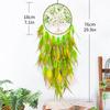 Nordic Dream Catcher Handmade Green Feathers Wind Chimes Living Room Bedroom Hanging Ornaments Wall Decor Birthday Festival Gift